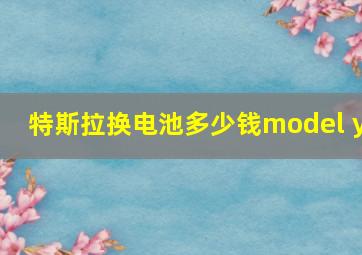 特斯拉换电池多少钱model y